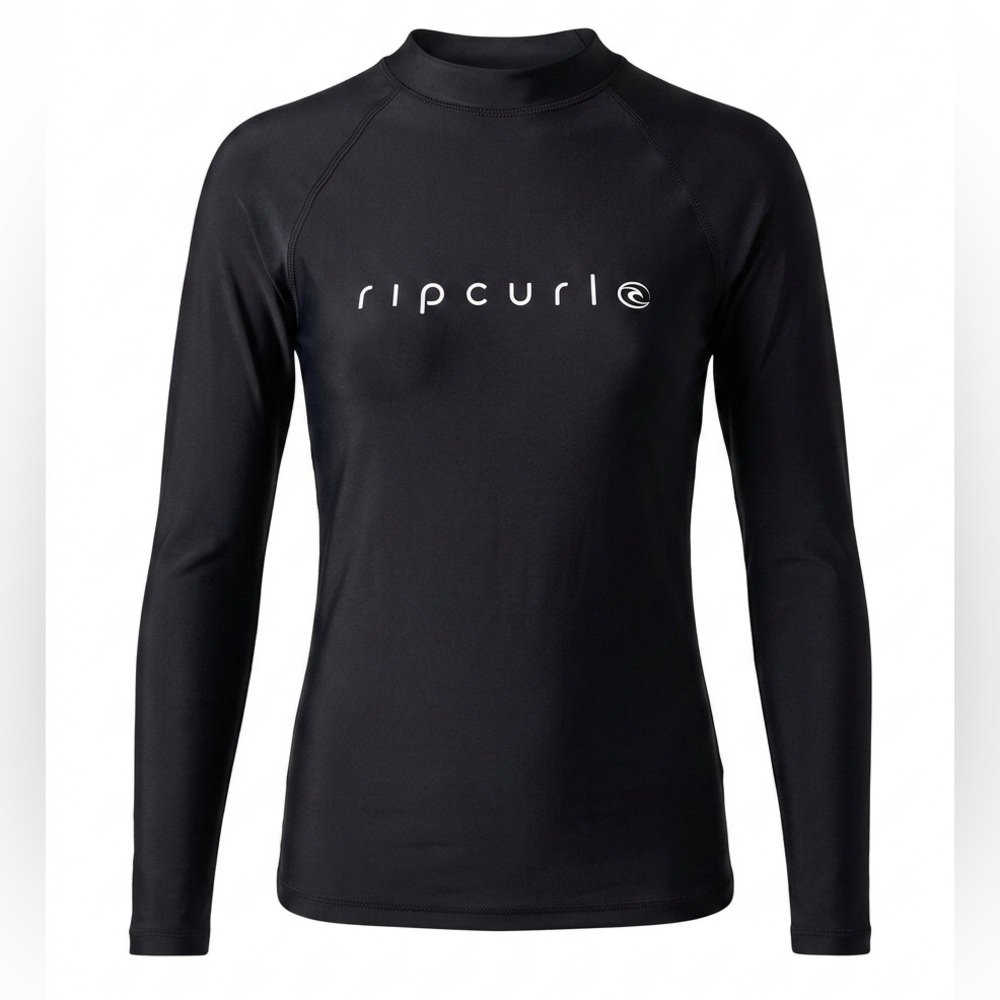 Rip Curl Girl 8 Black Wetsuit Rash Guard Long Sleeve Swim SURF Top